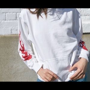 WHITE FLAME HOODIE